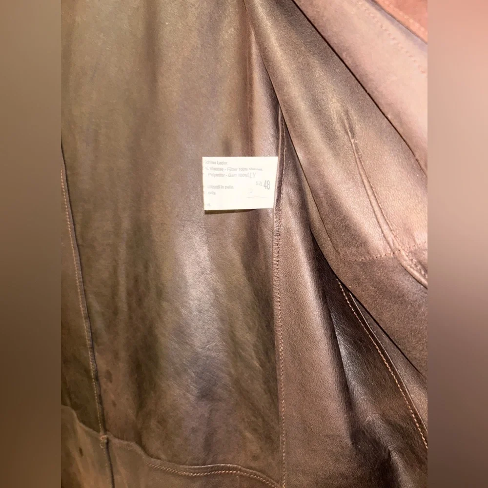 Used Vintage Men’s Leather Size M/L - Picture 10 of 11